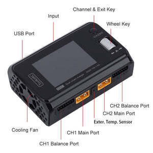 ToolkitRC M6D Dual Channel 500W 16A 2 - 8S DC Smart Charger - iFlight Europe Official