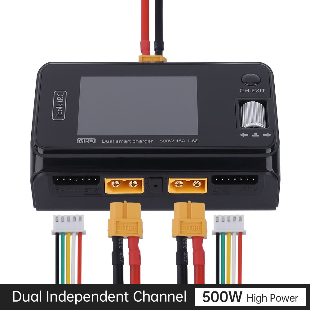 ToolkitRC M6D Dual Channel 500W 16A 2 - 8S DC Smart Charger - iFlight Europe Official