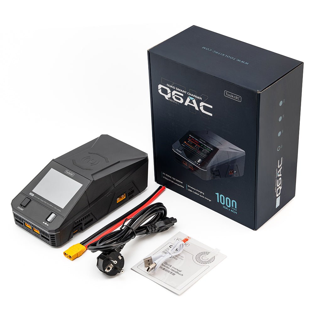 ToolkitRC Q6AC 1000W 1 - 6S Quad Channel AC/DC Smart Charger - iFlight Europe Official