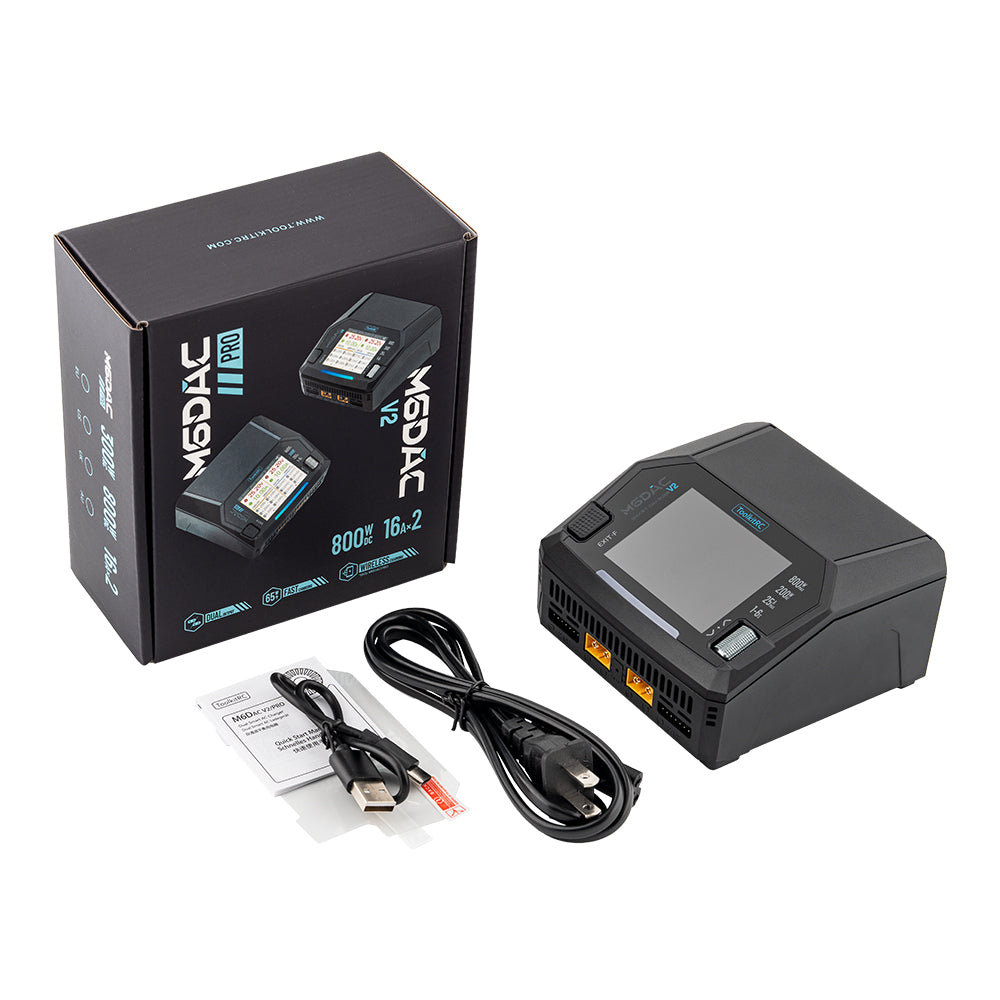 ToolkitRC M6DAC V2 800W LiPo 1-6S 15A Dual Channel AC/DC Smart Charger
