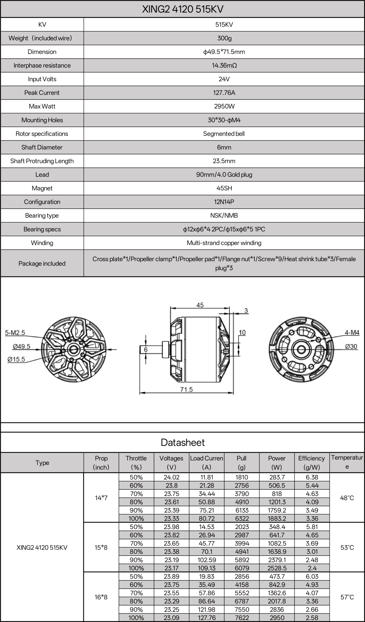 XING2 4120 515KV Wing Motor - iFlight